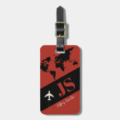 Brick-Red Elegant & Modern Airplane Travel Gepäckanhänger (Vorderseite vertikal)