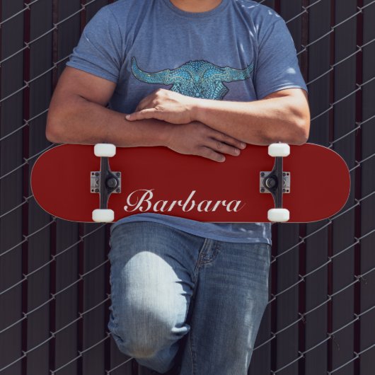 Brick Red Elegant Name | Klassische Trendy Skateboard (Außenbereich 3)