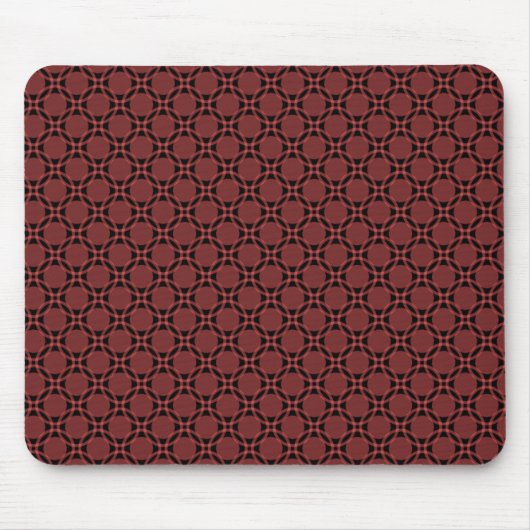 Brick Red Funky Circles Mousepad (Vorne)