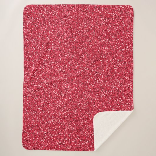 Brick Red Glitzer Sherpadecke (Vorderseite)