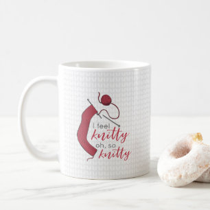 Brick Red Ich fühle mich Knitty, Oh, so knitty Kaffeetasse