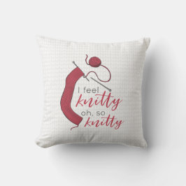 Brick Red Ich fühle mich Knitty, Oh, so knitty Kissen
