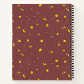 Brick Red Japanese Dandelion Floral Pattern Notizblock (Rückseite)