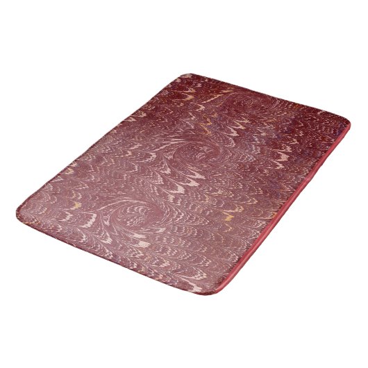 brick red marble print badematte (Schrägansicht)