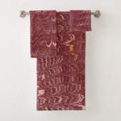 brick red marble print badhandtuch set (Insitu)