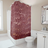 brick red marble print duschvorhang (Beispiel)