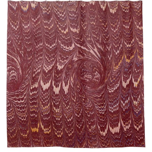 brick red marble print duschvorhang (Vorderseite)