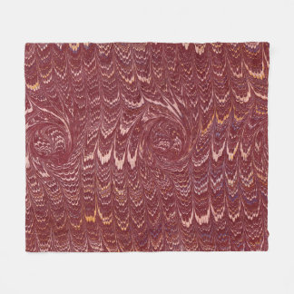 brick red marble print fleecedecke