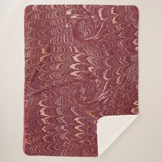 brick red marble print sherpadecke (Vorderseite)