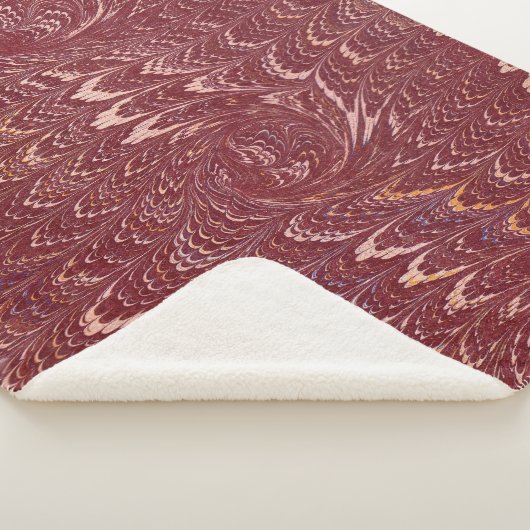 brick red marble print sherpadecke (3/4)