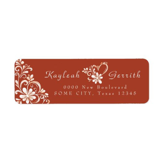 Brick Red Shabby Chic Return Address Label (Vorne)