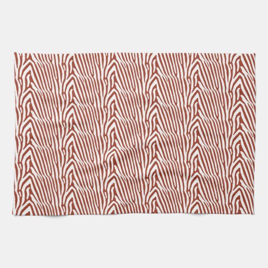 BRICK RED ZEBRA STRIPES GESCHIRRTUCH (Horizontal)