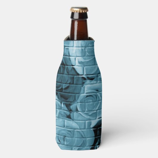 Brick-Rose 01 Light Blue-Bottle Cooler Flaschenkühler (Flaschenvorderseite)