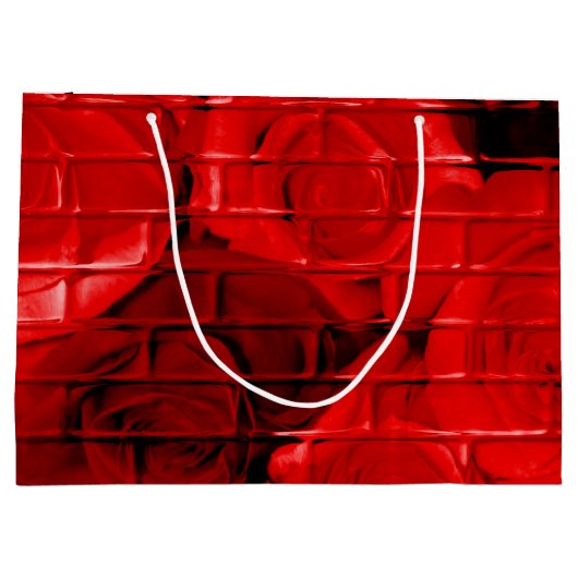 Brick-Rose 02-Rot- Zazzle-Geschenktaschen Große Geschenktüte (Rückseite)