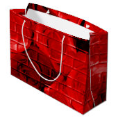 Brick-Rose 02-Rot- Zazzle-Geschenktaschen Große Geschenktüte (Rückseite Schrägansicht)