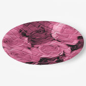 Brick-Rose 10 Pflaumenpapier-Party-Teller Pappteller (Schrägansicht)