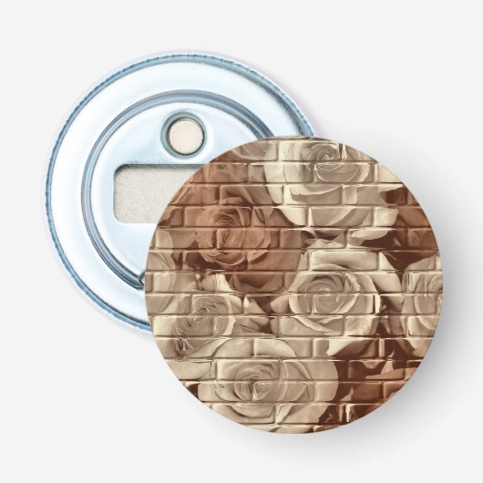 Brick-Rose 13 Braun-Round-Flasche-Opener Flaschenöffner (Vorderseite)