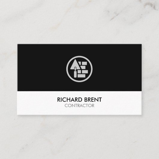 Brick Stone Construction Business Card Visitenkarte (Vorderseite)