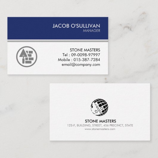 Brick Stone Mason Bau Visitenkarte (Vorne/Hinten)