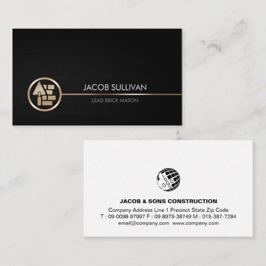 Brick Stone Mason Masonry Construction Visitenkarte (Vorne/Hinten)