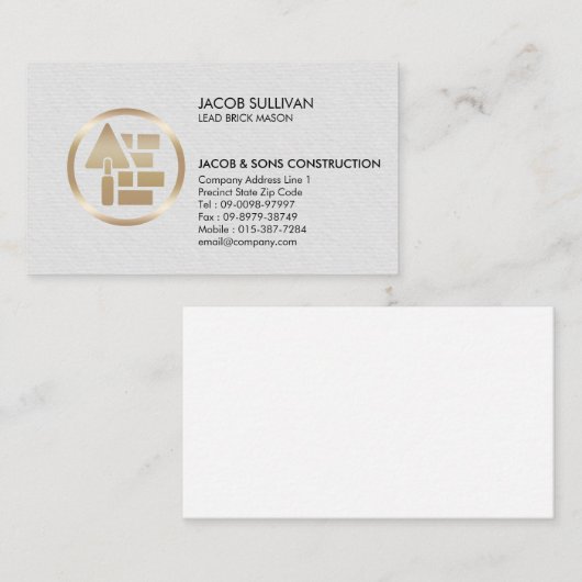 Brick Stone Mason Masonry Construction Visitenkarte (Vorne/Hinten)