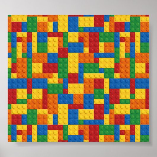 Brick Vector Graphic COLORFUL RECTANGLES SQU Poster (Vorne)
