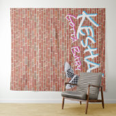 Brick Wall 90er Hip Hop Gender Reveal Foto Stand Wandteppich (Beispiel (Horizontal))