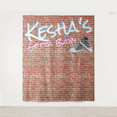 Brick Wall 90er Hip Hop Gender Reveal Foto Stand Wandteppich (Vorderseite)