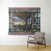 Brick Wall Broken Window Graffiti Wall Art Wandteppich (Beispiel (Horizontal))