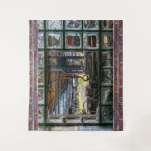 Brick Wall Broken Window Graffiti Wall Art Wandteppich (Vorderseite)