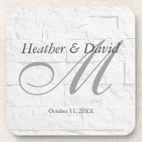 Brick Wall Calligraphy Script Monogram Wedding
