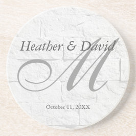 Brick Wall Calligraphy Script Monogram Wedding Getränkeuntersetzer