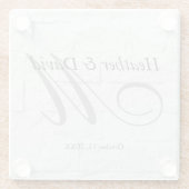 Brick Wall Calligraphy Script Monogram Wedding Glasuntersetzer (Rückseite)