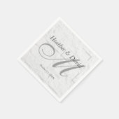 Brick Wall Calligraphy Script Monogram Wedding Serviette (Ecke)