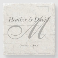 Brick Wall Calligraphy Script Monogram Wedding
