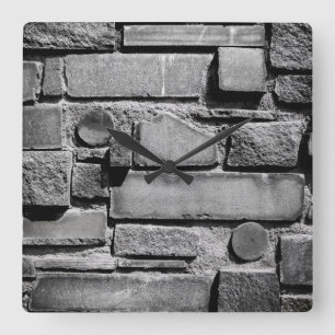 Brick Wall Cool Texture Pattern Quadratische Wanduhr