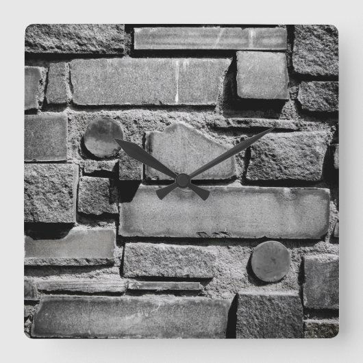 Brick Wall Cool Texture Pattern Quadratische Wanduhr (Vorderseite)