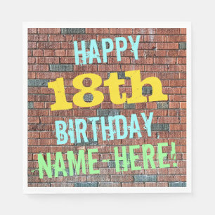 Brick Wall Graffiti  18. Geburtstag + Name Serviette