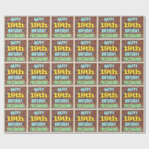 Brick Wall Graffiti  19. Geburtstag + Name Geschenkpapier