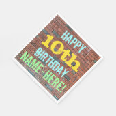 Brick Wall Graffiti Inspiriert 10. Geburtstag + Na Serviette (Ecke)