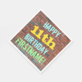 Brick Wall Graffiti Inspiriert 11. Geburtstag + Na Serviette (Ecke)