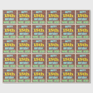 Brick Wall Graffiti Inspiriert 15. Geburtstag + Na Geschenkpapier