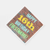 Brick Wall Graffiti Inspiriert 16. Geburtstag + Na Serviette (Ecke)