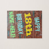 Brick Wall Graffiti Inspiriert 18. Geburtstag + Na Puzzle (Horizontal)