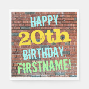 Brick Wall Graffiti Inspiriert 20. Geburtstag + Na Serviette
