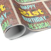 Brick Wall Graffiti Inspiriert 21. Geburtstag + Na Geschenkpapier (Rolleneckpunkt)