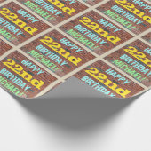 Brick Wall Graffiti Inspiriert 22. Geburtstag + Na Geschenkpapier (Ecke)