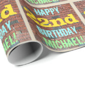 Brick Wall Graffiti Inspiriert 22. Geburtstag + Na Geschenkpapier (Rolleneckpunkt)