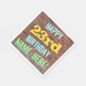 Brick Wall Graffiti Inspiriert 23. Geburtstag + Na Serviette (Ecke)