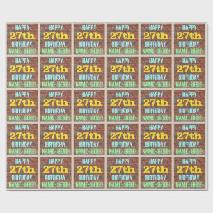 Brick Wall Graffiti Inspiriert 27. Geburtstag + Na Geschenkpapier